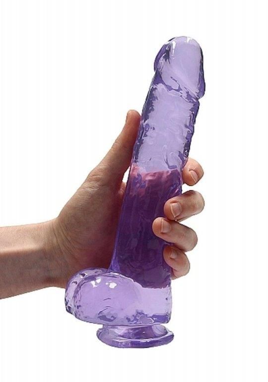Фаллоимитатор Realrock Crystal Clear Dildo Realistic 9, фиолетовый, Фиолетовый