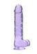 Фаллоимитатор Realrock Crystal Clear Dildo Realistic 9, фиолетовый, Фиолетовый
