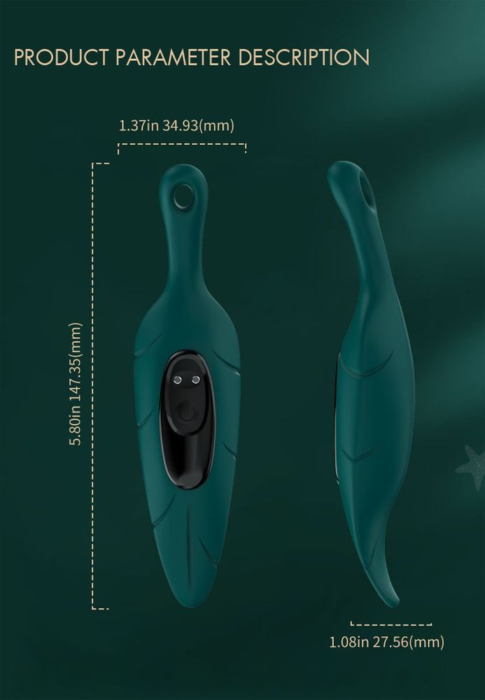 Вібростимулятор Leaf Green, 9 vibration functions, Зелений
