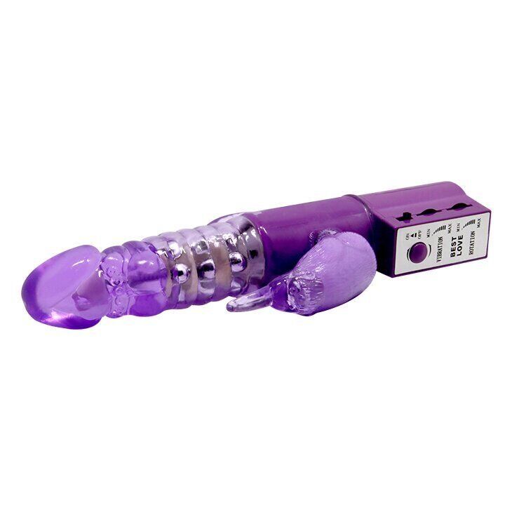 Вибратор вагинально-клиторальный с ротацией и анальным стимлятором Cute Baby Vibrator