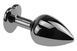 Анальная пробка с кристаллом EGZO - Dark Silver Heart Plug Lime size M, Серебристый