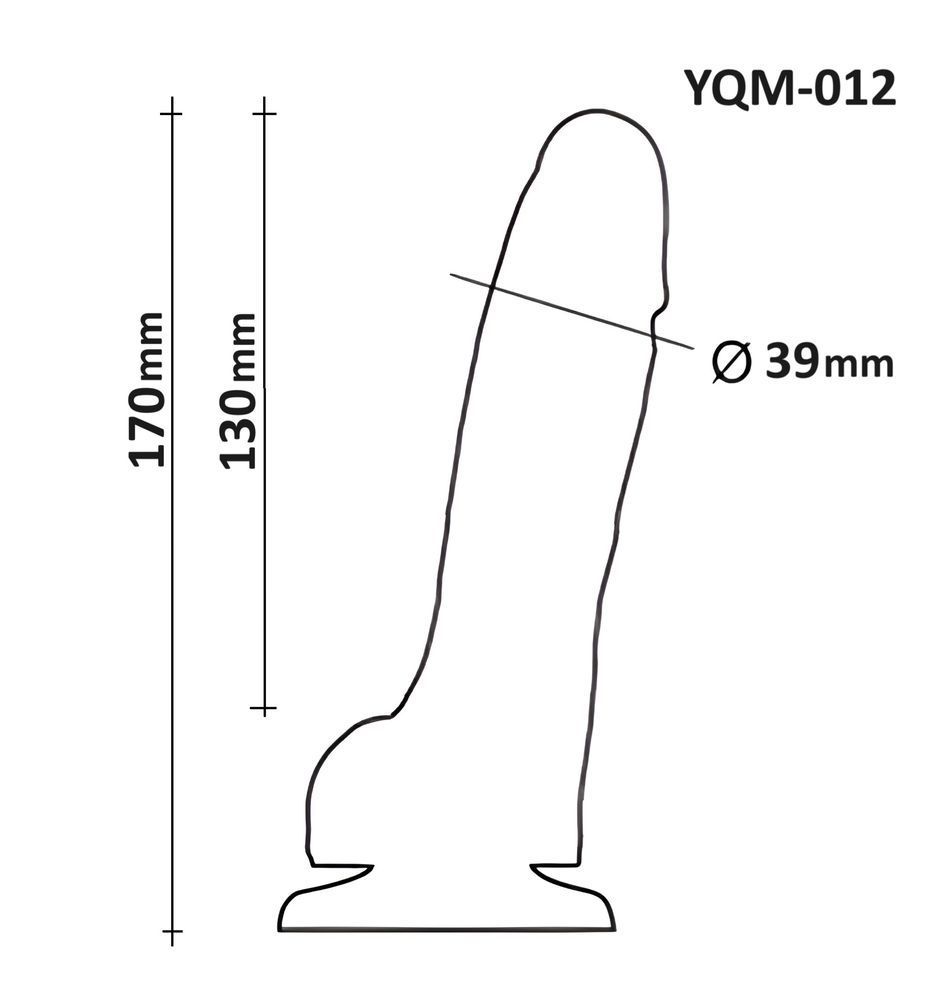 Фаллоимитатор с мошонкой на присоске OYO YQM-012 (длина 17 см, диаметр 3.9 см), телесный