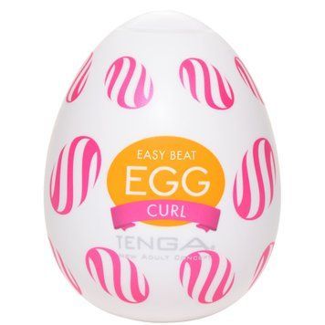 Мастурбатор-яйцо Tenga Egg Curl с рельефом из шишечек, Белый