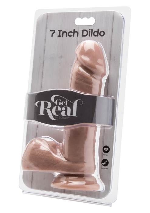 Фаллоимитатор Get Real Flesh Dildo 7" with Balls от Toy Joy