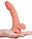 Фаллоимитатор с мошонкой на присоске из двухслойного силикона OYO - Dildo Double Layer Silicone YQW-040 (длина 16 см, диаметр 3 см), телесный