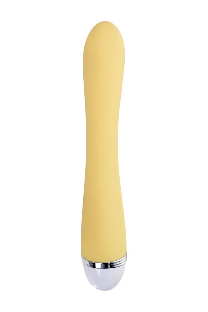 Вибратор с клиторальным стимулятором Flovetta By Toyfa Aster, силикон, желтый, 22 см