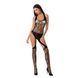Бодистокинг Passion BS060 black, комбинезон, имитация трусиков и гольфиков