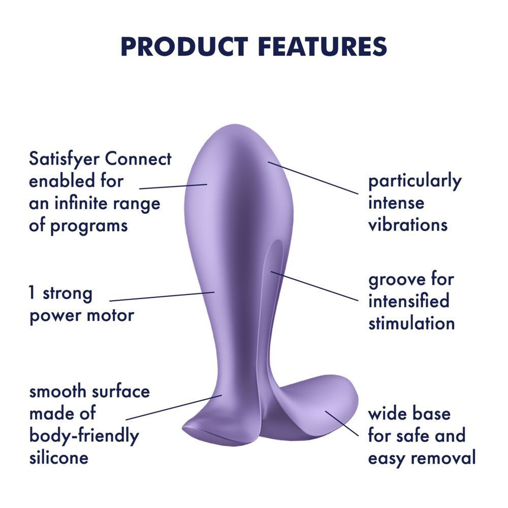 Анальна смарт-пробка із вібрацією Satisfyer Intensity Plug Purple, Фіолетовий