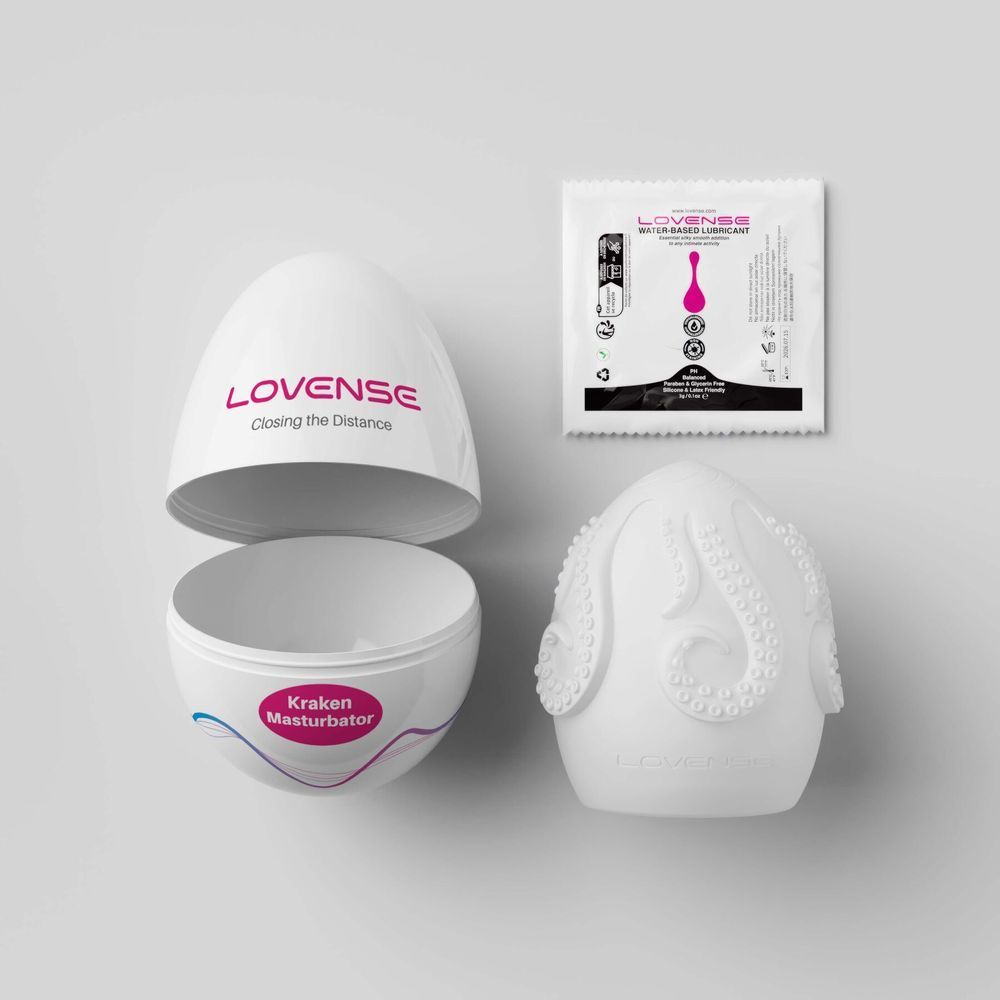 Мастурбатор-яйце Lovense Kraken masturbator egg, текстура-сюрприз, Білий