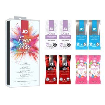 Набір змазок на водній основі System JO Four Play (8&times;10мл) Original, Agap&eacute;, Strawberry, Cotton Candy