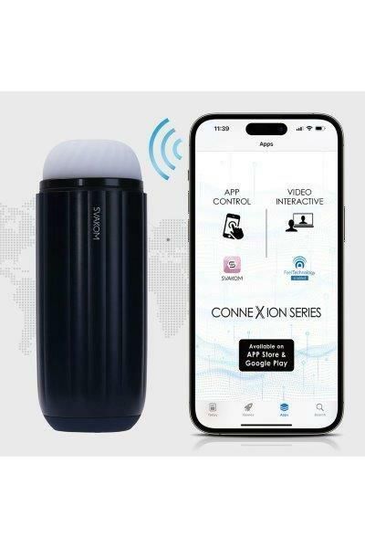 Интерактивный смарт-мастурбатор с вибрацией и посасыванием Svakom Sam Neo 2 Pro, подогрев до 38 &deg;C, Черный