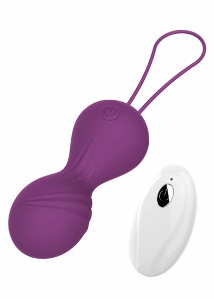 Вагінальні кульки Vibrating Silicone Kegel Balls USB 10 Function / Remote control -Purple