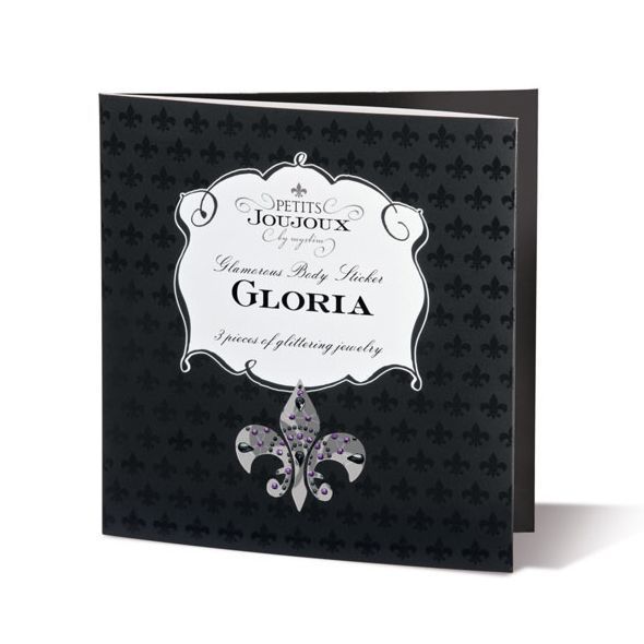 Пестіс із кристалів Petits Joujoux Gloria set of 3 - Black/Purple, прикраса на груди та вульву