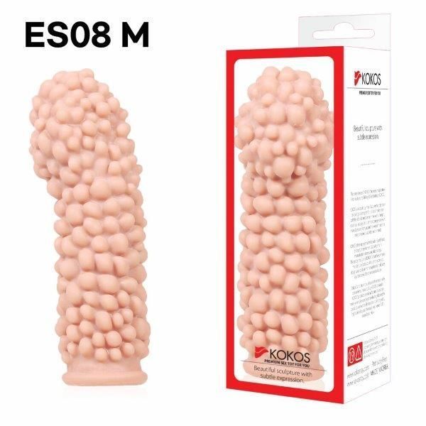 Насадка на член Kokos Extreme Sleeve ES.08 розмір M, що потовщує, стимулює рельєф