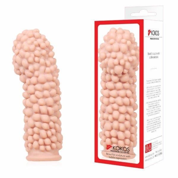 Насадка на член Kokos Extreme Sleeve ES.08 розмір M, що потовщує, стимулює рельєф