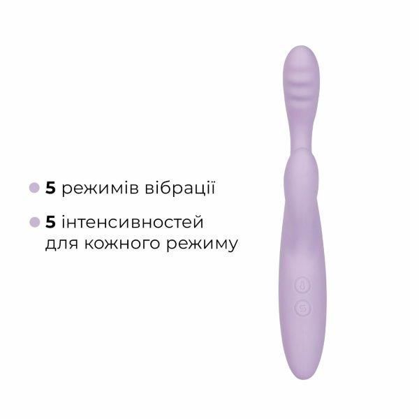 Тонкий кролик-вибратор Svakom Cici+ 2 Lilac, управление со смартфона, подогрев до 38 &deg;C, Сиреневый