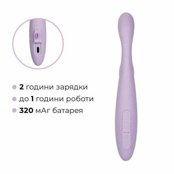 Тонкий кролик-вибратор Svakom Cici+ 2 Lilac, управление со смартфона, подогрев до 38 &deg;C, Сиреневый