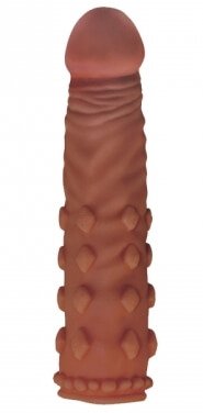 Насадка на пенис Pleasure X-Tender Penis Sleeve Brown Add 2 "