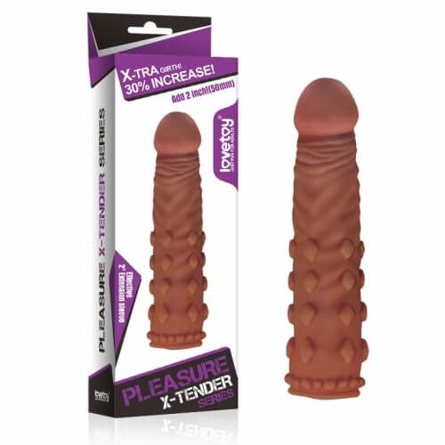 Насадка на пеніс Pleasure X-Tender Penis Sleeve Brown Add 2 "