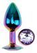 Анальна пробка з кристалом EGZO - Multicolor Round Plug Amethyst size M, Мультиколор