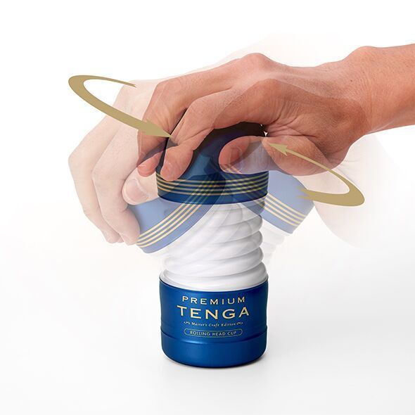 Мастурбатор Tenga Premium Rolling Head Cup з інтенсивною стимуляцією головки, Синий