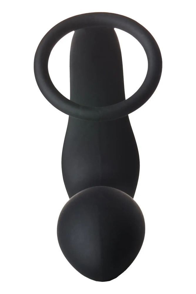 Анальная пробка с эррекционным кольцом FANTASSTIC VIBRATING ANAL PLUG WITH COCKRING BLACK, Черный