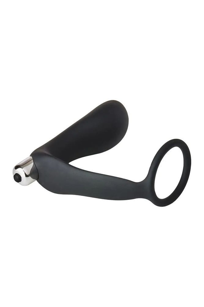 Анальная пробка с эррекционным кольцом FANTASSTIC VIBRATING ANAL PLUG WITH COCKRING BLACK, Черный