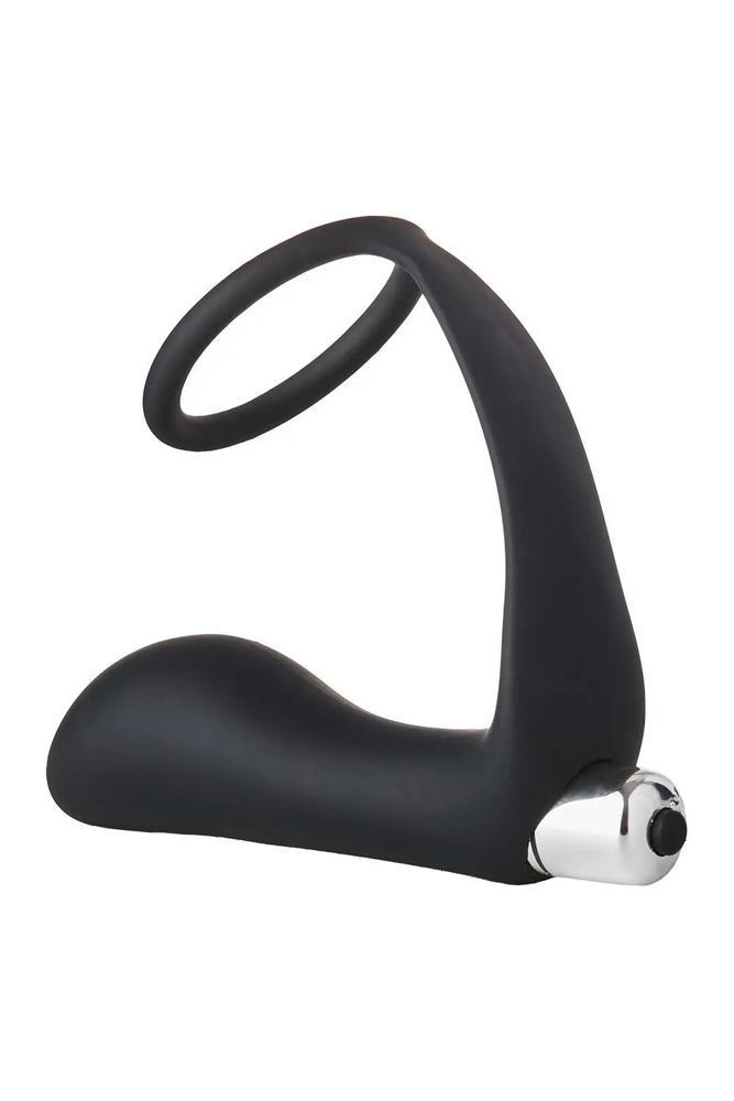 Анальная пробка с эррекционным кольцом FANTASSTIC VIBRATING ANAL PLUG WITH COCKRING BLACK, Черный