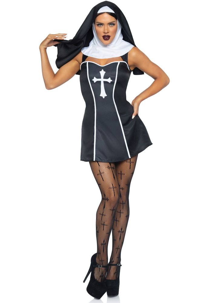 Сексуальный костюм монашки Leg Avenue Naughty Nun XS