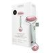 Ролер-масажер для обличчя та тіла з рожевим кварцом GESKE SmartAppGuided Rose Quartz Face & Body Roller 5in1 green, Зелений