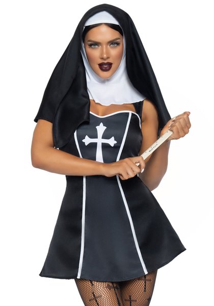 Сексуальный костюм монашки Leg Avenue Naughty Nun S