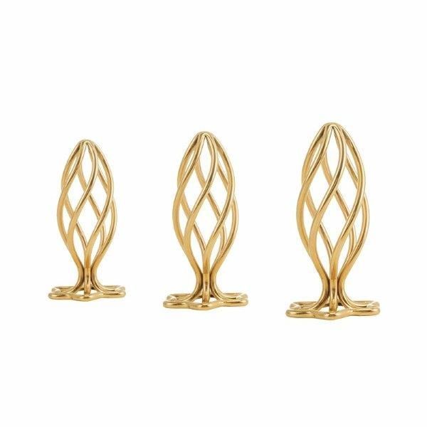 Анальная пробка Lockink Sevanda Hollow Spiral Anal Plug L, золотая, Золотой