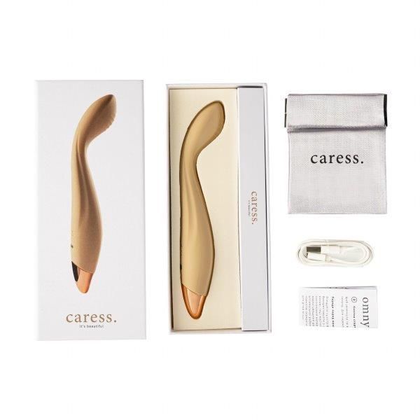 Caress Omny &mdash; вибратор для точки G с текстурной головкой, Бежевый