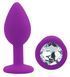 Силиконовая анальная пробка EGZO - Silicone Purple Round Plug Clear, size S, Фиолетовый