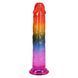 Фалоімітатор Doc Johnson Crystal Jellies - 7.5 Inch Dong - Rainbow, Червоний
