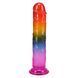 Фалоімітатор Doc Johnson Crystal Jellies - 7.5 Inch Dong - Rainbow, Червоний