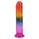 Фалоімітатор Doc Johnson Crystal Jellies - 7.5 Inch Dong - Rainbow, Червоний