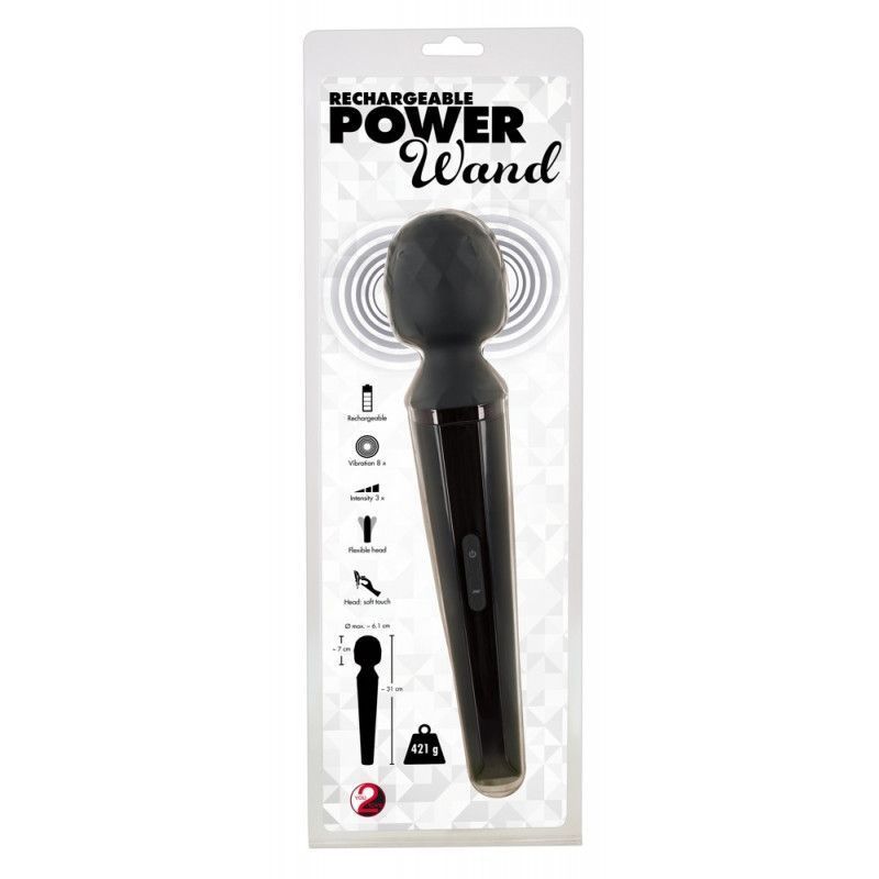 Вибромассажер Stymulator-Rechargeable Power Wand, Черный