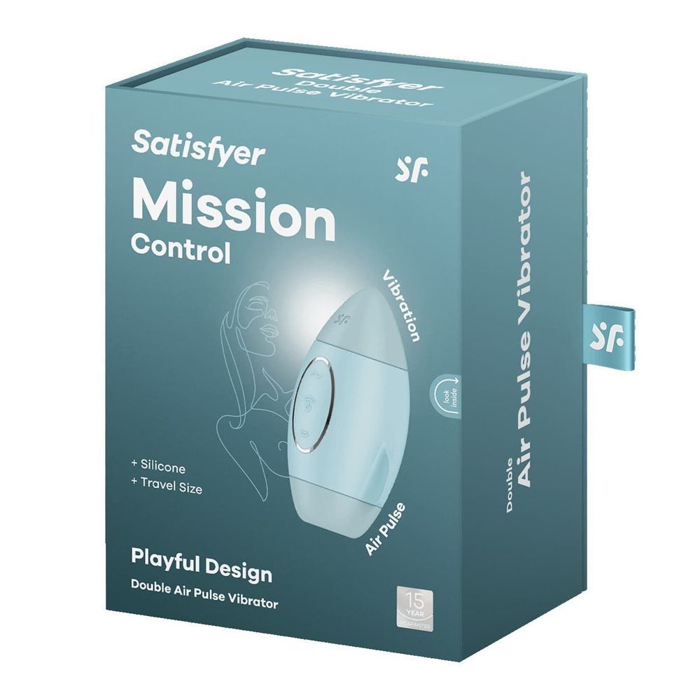 Симулятор орального секса для женщин с вибрацией Satisfyer Mission Control, голубой, Голубой