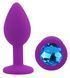 Силіконова анальна пробка EGZO - Silicone Purple Round Plug Blue, size S, Фіолетовий