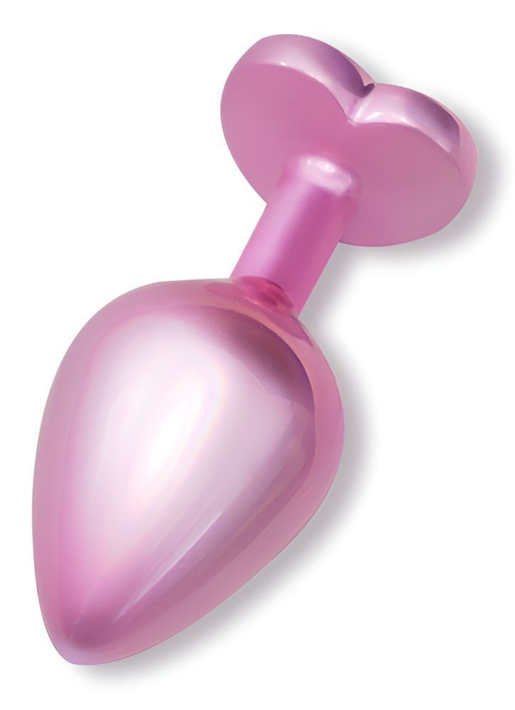 Анальная пробка с кристаллом EGZO - Pink Perl Heart Plug Yellow, size S, Розовый