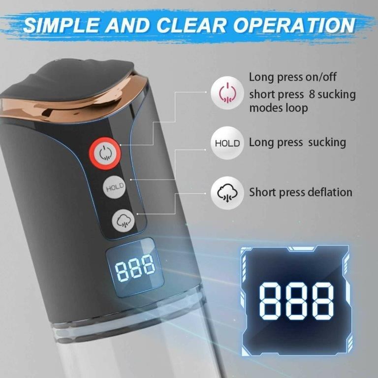 Вакуумна автоматична помпа Automatic Pump - 8 sucking modes,counting mode