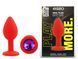 Силіконова анальна пробка EGZO - Silicone Red Round Plug Purple, size S, Червоний