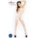 Бодістокінг Passion BS021 white, комбінезон, дрібна сіточка по тілу, велика сітка на ногах