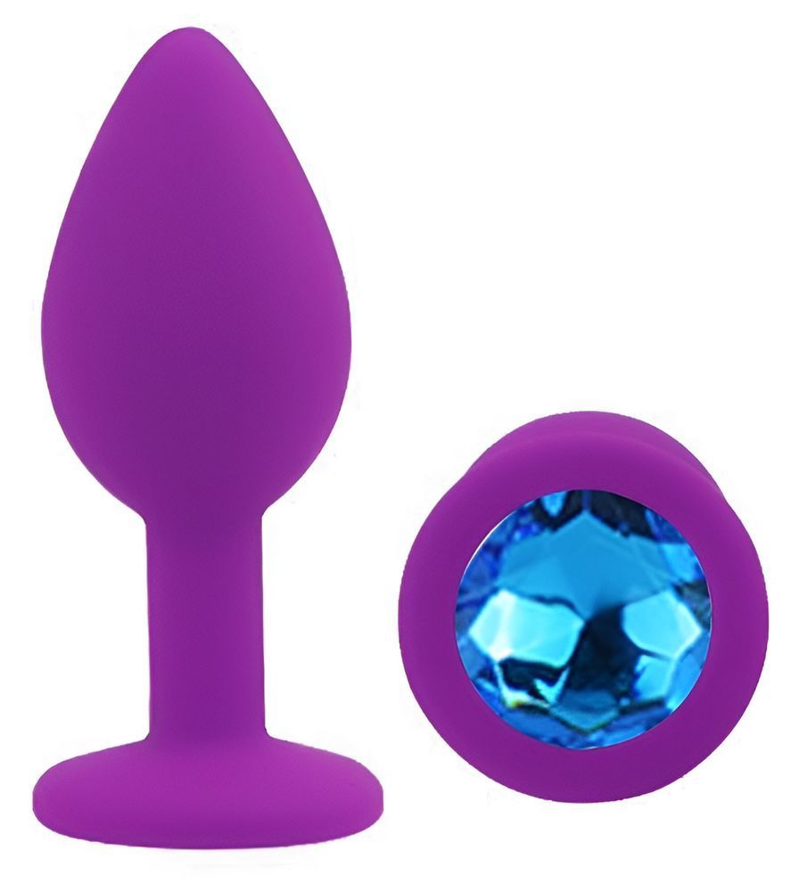 Силіконова анальна пробка EGZO - Silicone Purple Round Plug Blue, size S, Фіолетовий