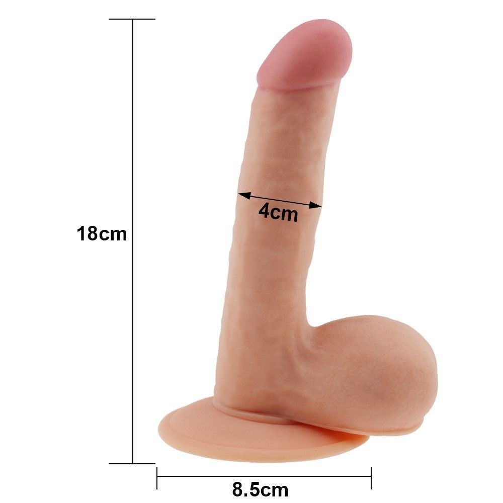 Фаллоимитатор Lovetoy The Ultra Soft Dude 7.5&Prime; &mdash; гибкий, с присоской, телесный