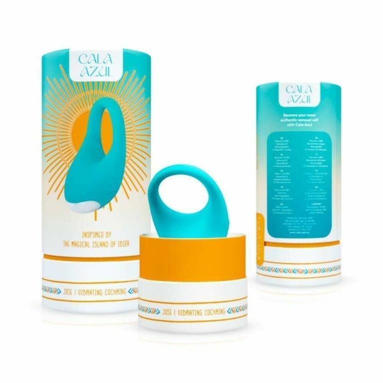 Віброкільце для члена Cala Azul Jose Vibrating Cockring, блакитне
