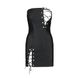 Міні-сукня з екошкіри Celine Chemise black L/XL — Passion: шнурівка, трусики в комплекті