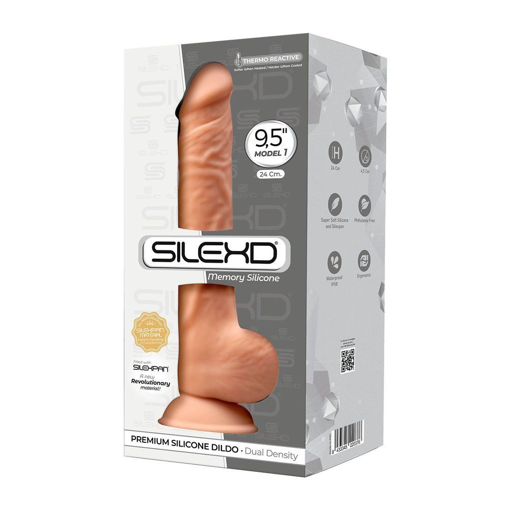Фаллоимитатор SilexD Kevin Flesh (MODEL 1 size 9.5in), двухслойный, силикон+Silexpan, диаметр 4,5см, телесный