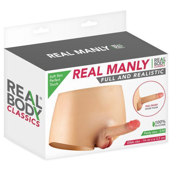 Страпон "Real Body" Real Manly Full And Realistic S-M, тілесний